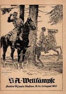 Propaganda WK II Berlin (1000) SA Wettkämpfe Sign. Flechtner Künstler-Karte I-II - Weltkrieg 1939-45