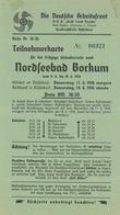 Propaganda WK II KdF Reise Nordseebad Borkum Teilnehmerkarte I-II (Heftklammer-Löcher) - War 1939-45