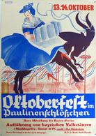 Propaganda WK II Plakat 84 X 59 Cm Oktoberfest Paulinen Schlößchen NS-Gemeinschaft KdF II (repariert) - War 1939-45