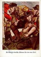 Propaganda WK II SA Es Kämpfen Deutsche Männer Für Eine Neue Zeit Sign. Albrecht, Felix I-II (Ecken Leicht Abgestossen) - Guerre 1939-45