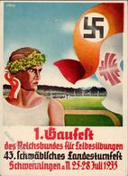 Propaganda WK II Schwenningen (7730) 1. Gaufest Des Reichsbundes Für Leibesübungen Sign. Jäckle Künstler-Karte I-II - War 1939-45