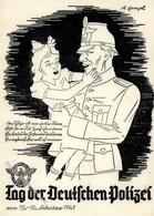 Propaganda WK II Tag Der Deutschen Polizei Sign. Hampel, K. I-II (Stauchung) - War 1939-45