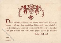 Hitler Deutschösterreichische Glückwünsche Zum 49. Geburtstag WK II  I-II - Weltkrieg 1939-45