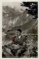 Hitler WK II Foto-Karte Mit Unterschrift I-II - Guerre 1939-45