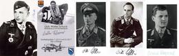 Ritterkreuzträger WK II Lot Mit 11 Fotos Neue Abzüge Mit Original Unterschriften Nachkriegszeit I-II - War 1939-45