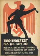 KOBLENZ WK II - 125 Jähr.TRADITIONSFEST INF.RGT.80 - 1938 - 34 Seitige, Bebilderte Festschrift, Fleckig, II - War 1939-45