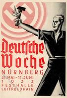 NÜRNBERG WK II - DEUTSCHE WOCHE Festhalle Luitpoldhain 1933 - Rücks. Eckklebestellen! - Oorlog 1939-45