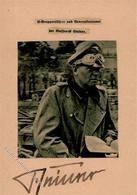 SS WK II Ritterkreuzträger Steiner Generalleutnant Handgemacht Aus Zeitungsausschnitten Mit Unterschrift KEINE AK - Guerre 1939-45