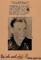 SS WK II Ritterkreuzträger Wittmann, Michael Obersturmführer Handgemacht Aus Zeitungsausschnitten Mit Unterschrift KEINE - Guerre 1939-45