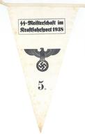 SS WK II Stoffwimpel SS-Meisterschaft Im Kraftfahrtsport 1938 I-II (fleckig) - War 1939-45