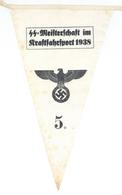 SS WK II Stoffwimpel SS-Meisterschaft Im Kraftfahrtsport 1938 I-II (fleckig) - Weltkrieg 1939-45