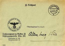 SS-Feldpostbrief 1943 WK II - ERGÄNZUNGSAMT D. WAFFEN-SS - Ergänzungsstelle Elbe DRESDEN I-II - Weltkrieg 1939-45