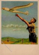 HJ WK II NS Fliegerkorps Modellflug Künstlerkarte I-II - Weltkrieg 1939-45