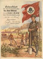 WK II RAD Reichsarbeitsdienst Gedenkblatt 45 X 33 Cm Sign. Friedmann, Hans II (Einrisse, Fleckig) - Guerra 1939-45