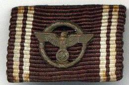 WK II Anstecknadel Feldspange Zur NSDAP Dienstauszeichnung In Bronze Mit Bandauflage I-II - War 1939-45