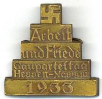 WK II Anstecknadel Gauparteitag Hessen Nassau 1933 I-II - War 1939-45