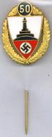 WK II Anstecknadel Goldene Ehrennadel Für 50jährige Mitgliedschaft Deutscher Reichskriegerbung Kyffhäuser DRKB 2. Form I - Militaria