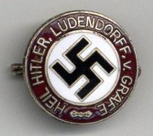 WK II Anstecknadel Heil Hitler, Ludendorff V. Gräfe RS RZM MI/129 I-II - Guerra 1939-45