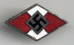 WK II Anstecknadel HJ Rot-weiß Emailliert I-II - War 1939-45