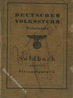 WK II Dokumente - DEUTSCHER VOLKSSTURM GAU 21 SOLDBUCH Mit Lichtbild, EK I Am 6.4.45, 1 Loses Blatt I-II - Weltkrieg 1939-45