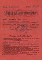 WK II Dokumente - Klapp-Mitgliedskarte -Saarländische Organisation DEUTSCHE FRONT- Mit Beitragsmarken 1934-35 I-II - Weltkrieg 1939-45