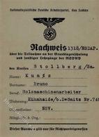 WK II Dokumente - NSDAP-Klapp-Lehrgangs-Nachweis NSV 1936/37 I - Guerra 1939-45