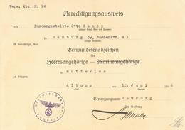 WK II Dokumente Berechtigungsausweis Das Verwundetenabzeichen Für Heeresangehörige Zu Tragen I-II - Weltkrieg 1939-45