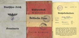 WK II Dokumente Partie Mit Div. Lebensmittelkarten Kennkarte Sparbuch U. Weitere II - Weltkrieg 1939-45