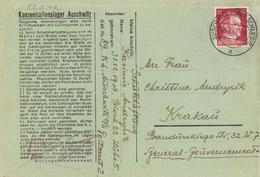 WK II KZ - Post Auschwitz Brief Ohne Inhalt I-II (Gebrauchsspuren) - War 1939-45