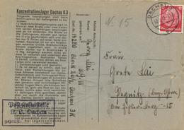 WK II KZ - Post Dachau K3 Brief Mit Inhalt I-II (altersbedingte Gebrauchsspuren) - Guerre 1939-45