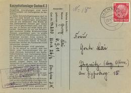 WK II KZ - Post Dachau K3 Brief Mit Inhalt I-II (Gebrauchsspuren) - Guerre 1939-45