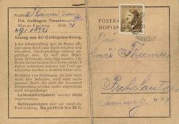 WK II KZ - Post Theresienstadt Karte II (Gebrauchsspuren) - Guerre 1939-45