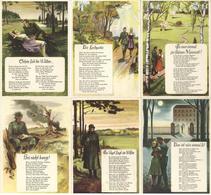 WK II Lieder Und Gedichte 6'er Set Künstler-Karten I-II - Guerre 1939-45