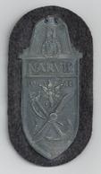 WK II Orden Narvikschild Silber Auf Feldgrauem Tuch Für Das Heer Und Die Waffen-SS I-II - Weltkrieg 1939-45