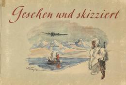 Buch WK II Gesehen Uns Skizziert Schimpke, Kriegsberichter Der Luftwaffe 1943 Verlag Scherl II (Einband Beschädigt) - Guerre 1939-45