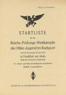Buch WK II HJ Frankfurt (6000) Startliste Für Die Reichs-Prüfungs-Wettkämpfe Der Hitler-Jugend Im Radsport 14 Seiten II - Weltkrieg 1939-45