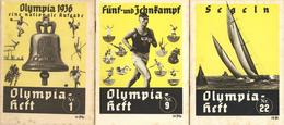 Buch WK II Olympia 1936 Lot Mit 26 Heften Kompl. Hrsg. Propaganda Ausschuss Amt Für Sportwerbung Verlag Braun & Co. Sehr - Guerra 1939-45