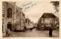 Synagoge STEENWIJK,Niederlande - Strasse Mit Synagoge, Ecke Gestoßen Synagogue - Judaisme