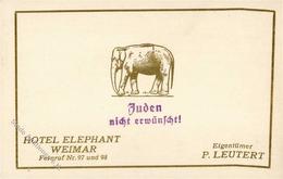 Judaika Weimar (O5300) Antisemitismus Hotel Elephant C  Klapp AK I-II (Ecken Abgestoßen) Judaisme - Jewish