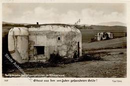 NS-JUDAIKA WK II - Tschechische Bunker - Erbau Aus Dem Von JUDEN Gespendeten Gelde! Feldpostkarte 1940 I - Judaisme