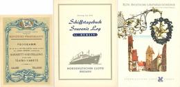 Schiff Norddeutscher Lloyd Lot Mit Ca. 17 Teilen U. A. Speisekarten Programmen Schiffstagebücher Usw. I-II Bateaux Batea - Warships