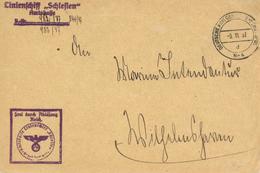 DEUTSCHE KRIEGSMARINE-SCHIFFSPOST Nr. 4 - 9.11.37 - Brief D. Linienschiff SCHLESIEN I-II - Krieg