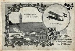 GRÄFRATH - Festkarte Erinnerung An Das I.BERGISCHE SCHAU- Und WETTFLIEGEN 1911 (o Vohwinkel 28.9.11), Sehr Selten !!! Ec - Piloten