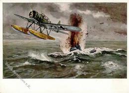 Flugwesen WK II Arado Ar 196 Versenkt Feindliches U-Boot Sign. Matejko, Theo WK II   Künstlerkarte I-II Aviation - 1939-1945: 2nd War