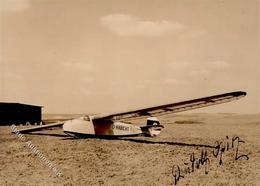 Segelflug WK II D-Habicht Unterschrift Rudolf Opitz Foto AK I-II - Flieger