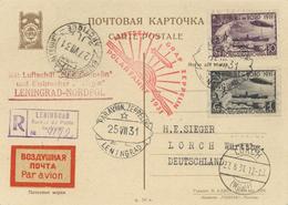 Zeppelin, UDSSR-Post, 1931 Polarfahrt, Si.120BaF, Auflieferung LENINGRAD 25 VII 31", Zeppelin-R-Postkarte Via Malygin, B - Airships