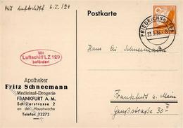 Zeppelinpost Schweiz, Si.401Aa, 1936, DR, 1. Postfahrt Hindenburg Mit DB FN 23.3.36", Karte Beförderungsspuren Mit Best. - Aeronaves