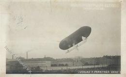 ZEPPELIN-LENKBALLON ESTARIC über GRAZ 1909 - Foto-Ak I-II - Airships