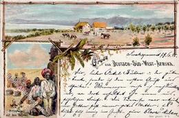 Kolonien Deutsch Südwestafrika Swakopmund Künstlerkarte 1898 I-II (Marke Entfernt) Colonies - Storia