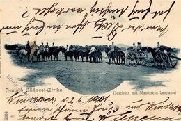 Kolonien Deutsch-Südwestafrika Geschütz Mit Esel Bespannt Stpl. Windhoek 4.5.01 I-II Colonies - Geschichte